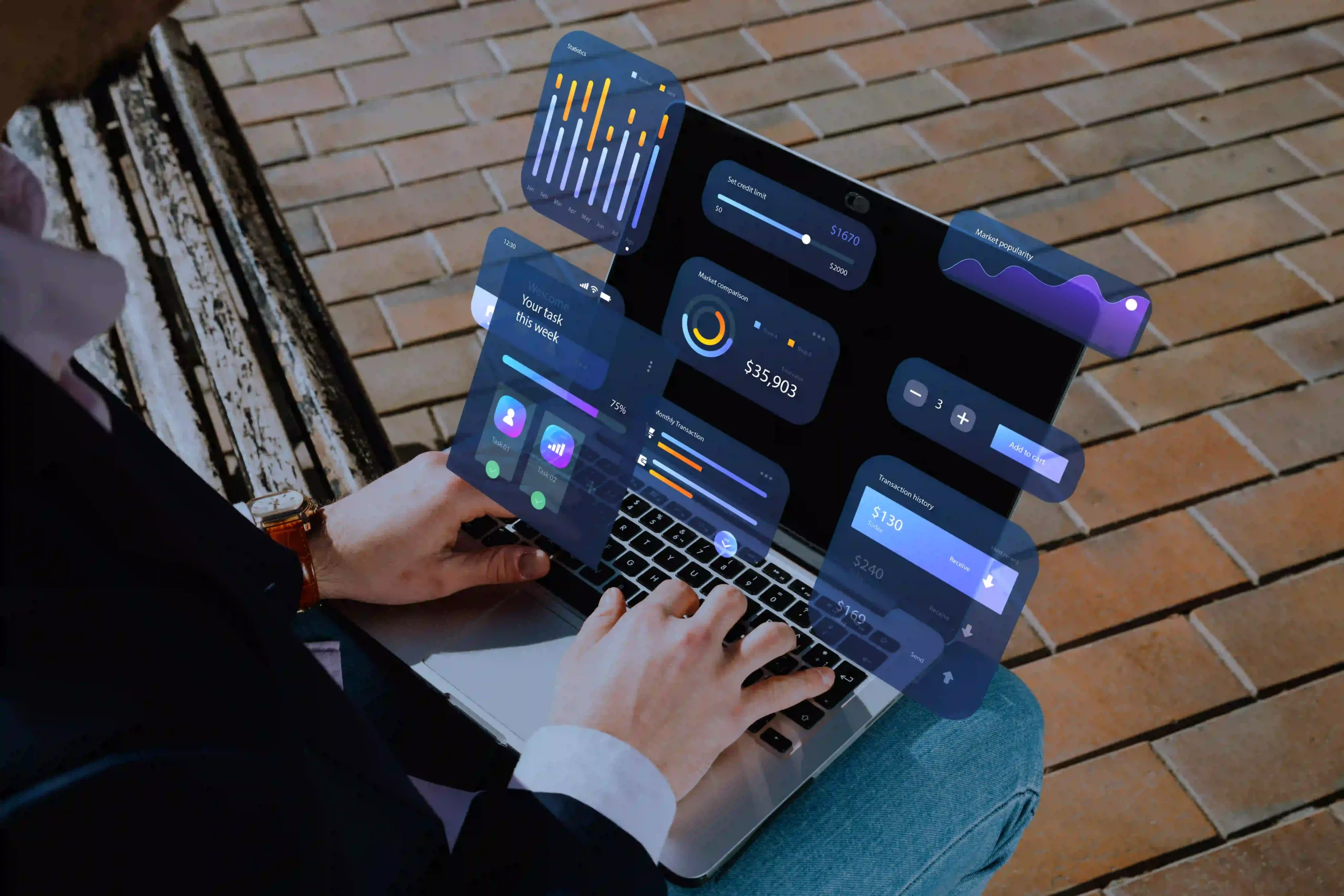 a man who is typing in a computer