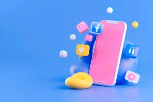 a cartoon of social media icons